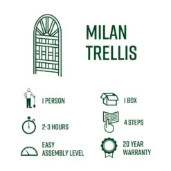 Vita Milan 59.25 In. H White Vinyl Garden Trellis 9 Vita Milan 59.25 In. H White Vinyl Garden Trellis -ORBIT || ACE || TORO Shop c8b3e1f3 0f68 43d5 b413 3d764642dccc