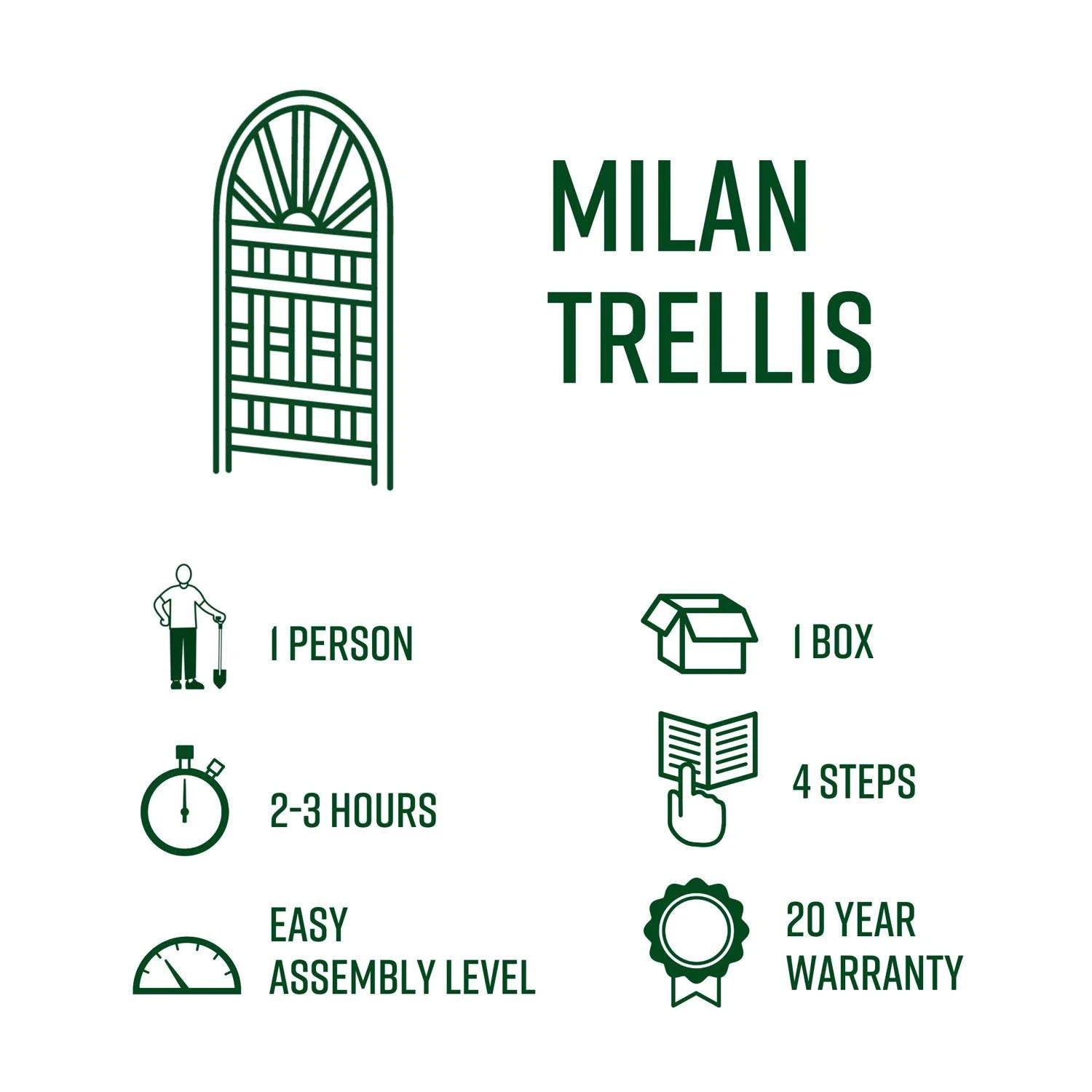 Vita Milan 59.25 In. H White Vinyl Garden Trellis 6 Vita Milan 59.25 In. H White Vinyl Garden Trellis - Image 4