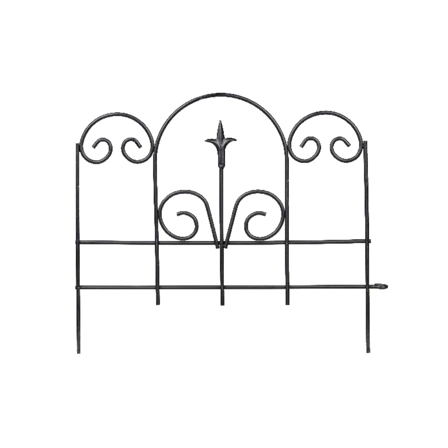 Panacea 16 In. L X 18 In. H Steel Black Garden Fence 3 Panacea 16 In. L X 18 In. H Steel Black Garden Fence