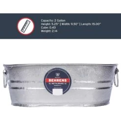 Behrens 2 Gal Steel Tub Oval -ORBIT || ACE || TORO Shop ca922e1a 70f8 40bd b04d 6131dd104771