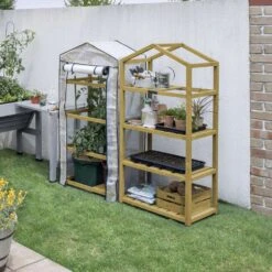 VegTrug Nursery Greenhouse Natural 62 In. H X 28 In. W 4-Tier Mini Growhouse -ORBIT || ACE || TORO Shop cb288963 f3be 44be ab11 8ca27f65ed28