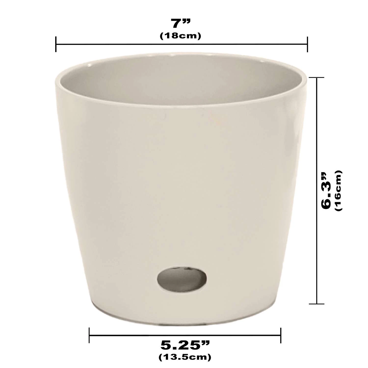 Bamboo-Blooms Waterwell Self Watering 6.5 In. H X 7 In. W X 7 In. D Wood-Resin Contemporary Round Pl 4 Bamboo-Blooms Waterwell Self Watering 6.5 In. H X 7 In. W X 7 In. D Wood-Resin Contemporary Round Pl - Image 2