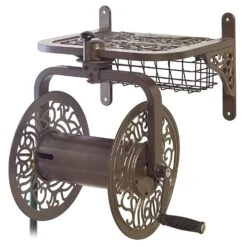 Liberty Garden Navigator 125 Ft. Bronze Wall Mounted Hose Reel
