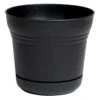 Bloem Saturn 8.5 In. H X 10 In. D Plastic Flower Pot Black