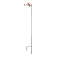 Panacea Brown Steel 84 In. H Single Crook With Butterfly Plant Hook 1 Pk