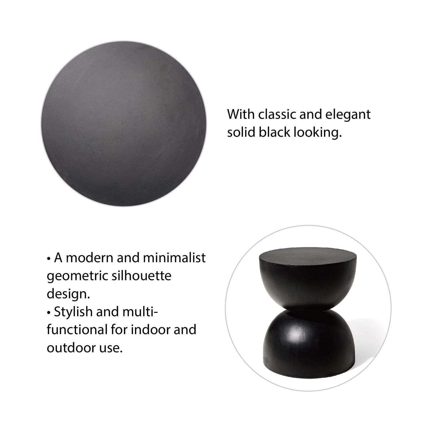 Glitzhome 17.75 In. H Black Fiberglass/MGO Plant Stand 9 Glitzhome 17.75 In. H Black Fiberglass/MGO Plant Stand - Image 7