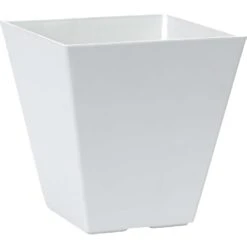 Novelty Artstone 10 In. H X 9.81 In. W X 9.81 In. D Resin Ella Planter White