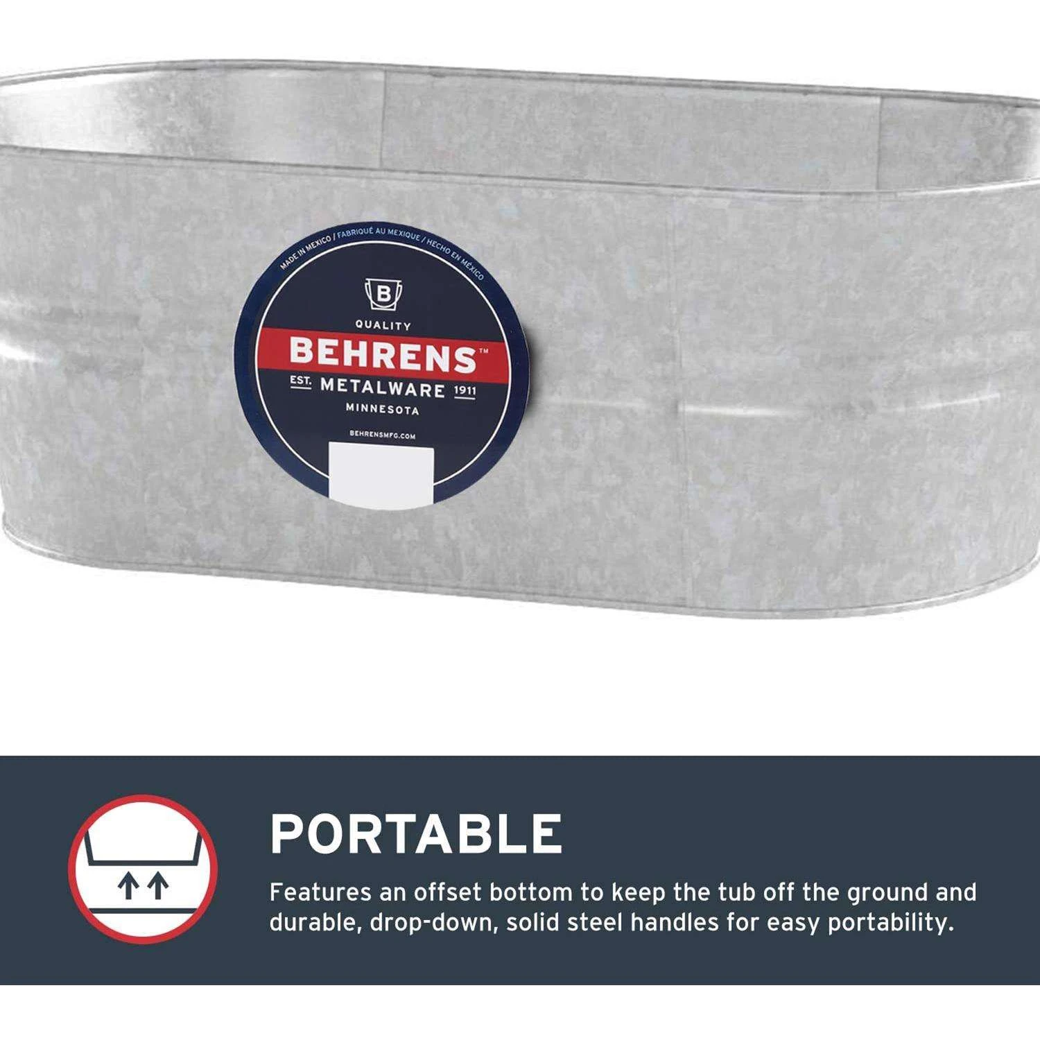 Behrens 5.5 Gal Steel Tub Oval 6 Behrens 5.5 Gal Steel Tub Oval - Image 4