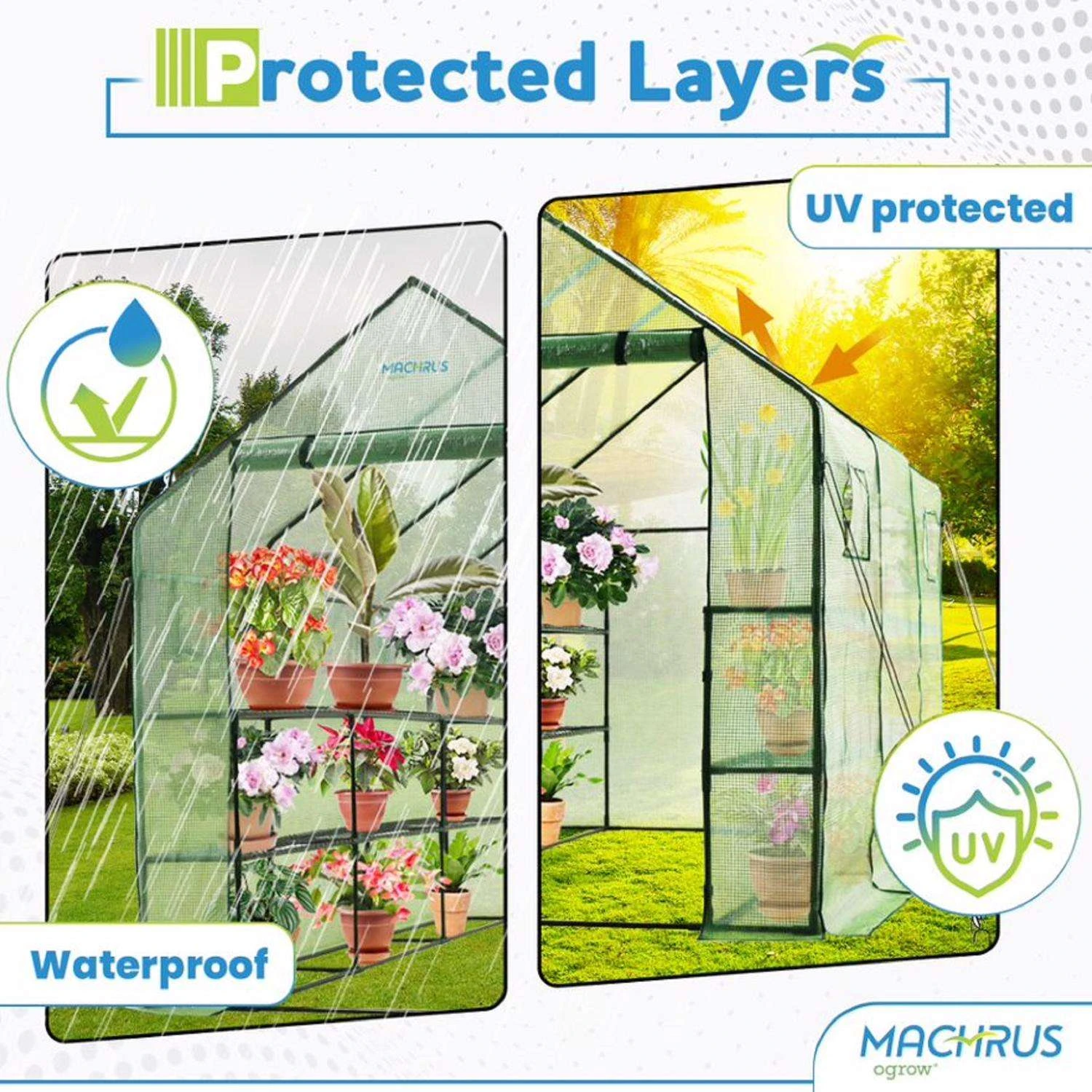 OGrow Green 83 In. H X 67 In. W Walk-In Greenhouse 6 OGrow Green 83 In. H X 67 In. W Walk-In Greenhouse - Image 4