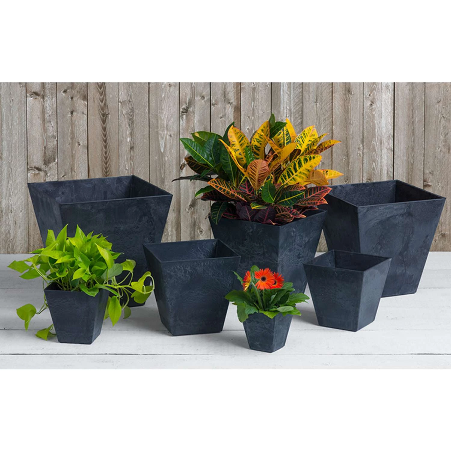 Novelty Artstone 11.5 In. H X 11.8 In. W X 11.8 In. D Resin Ella Planter Black 9 Novelty Artstone 11.5 In. H X 11.8 In. W X 11.8 In. D Resin Ella Planter Black - Image 7