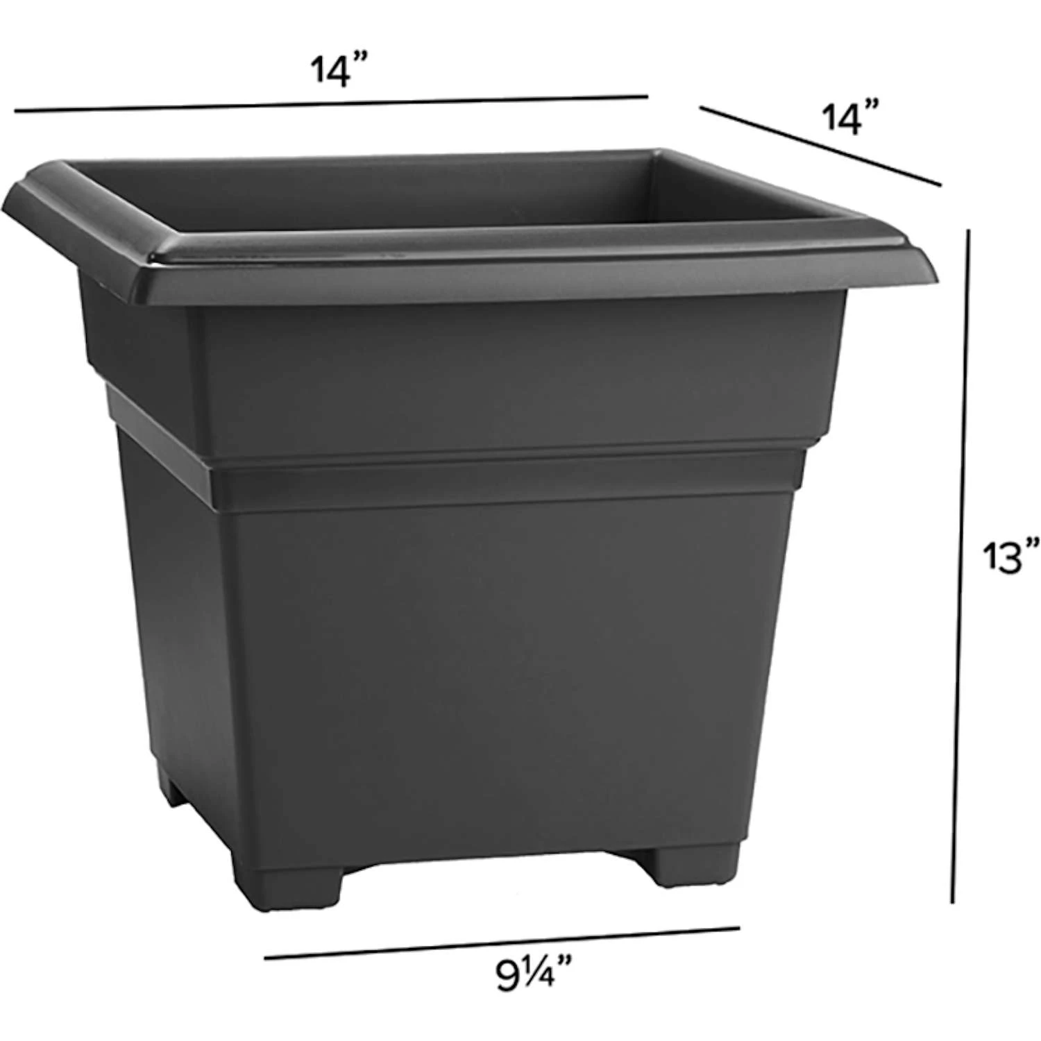 Novelty 13 In. H X 14 In. W X 14 In. D Plastic Countryside Patio Planter Black 4 Novelty 13 In. H X 14 In. W X 14 In. D Plastic Countryside Patio Planter Black - Image 2