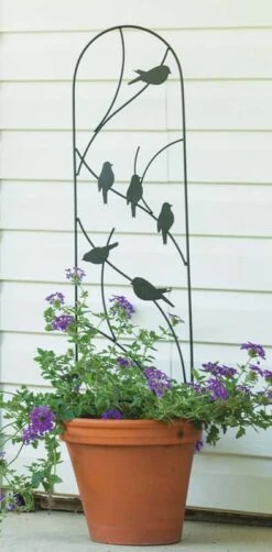 Panacea 40 In. H Black Steel Trellis