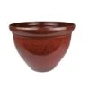 HC Companies Pizzazz 8.88 In. H X 12 In. D Polyresin Glaze Planter Warm Red