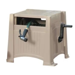 Suncast 165 Ft. Taupe Retractable Free Standing Hideaway Hose Reel