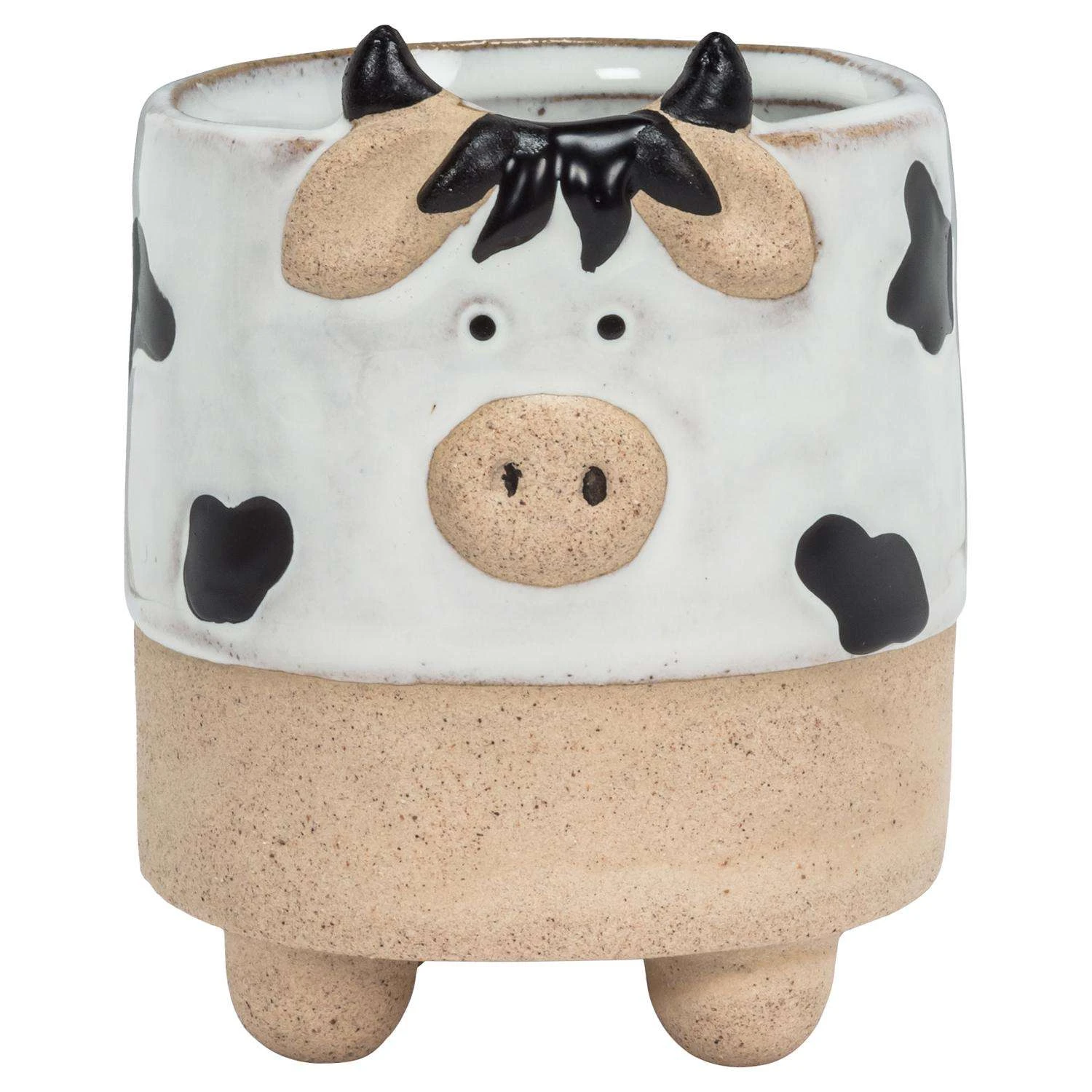 Abbott 5 In. H Stoneware Cow Planter Black/White 3 Abbott 5 In. H Stoneware Cow Planter Black/White