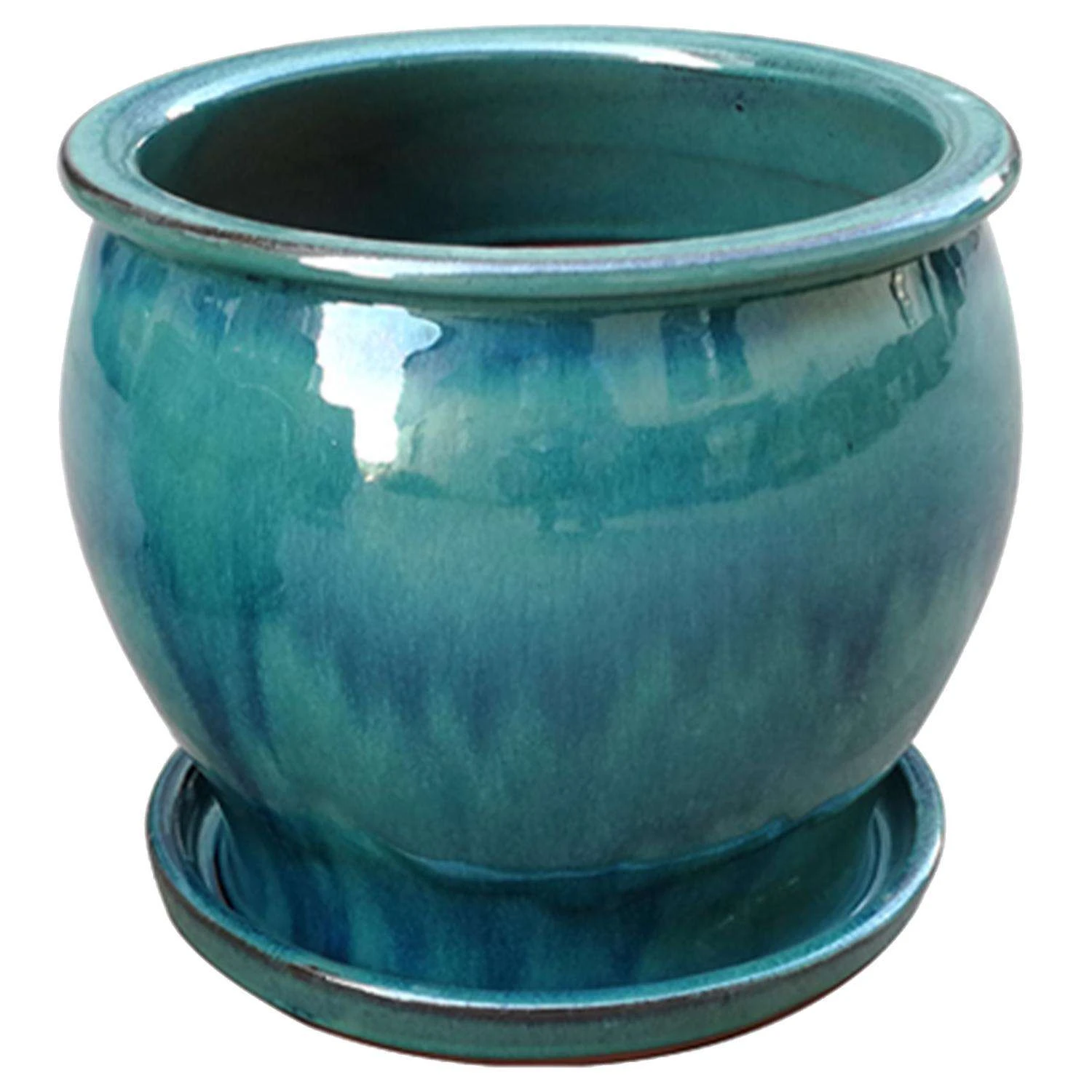 Trendspot Studio 6.3 In. H X 8 In. W X 8 In. D X 8 In. D Ceramic Planter Aqua 3 Trendspot Studio 6.3 In. H X 8 In. W X 8 In. D X 8 In. D Ceramic Planter Aqua