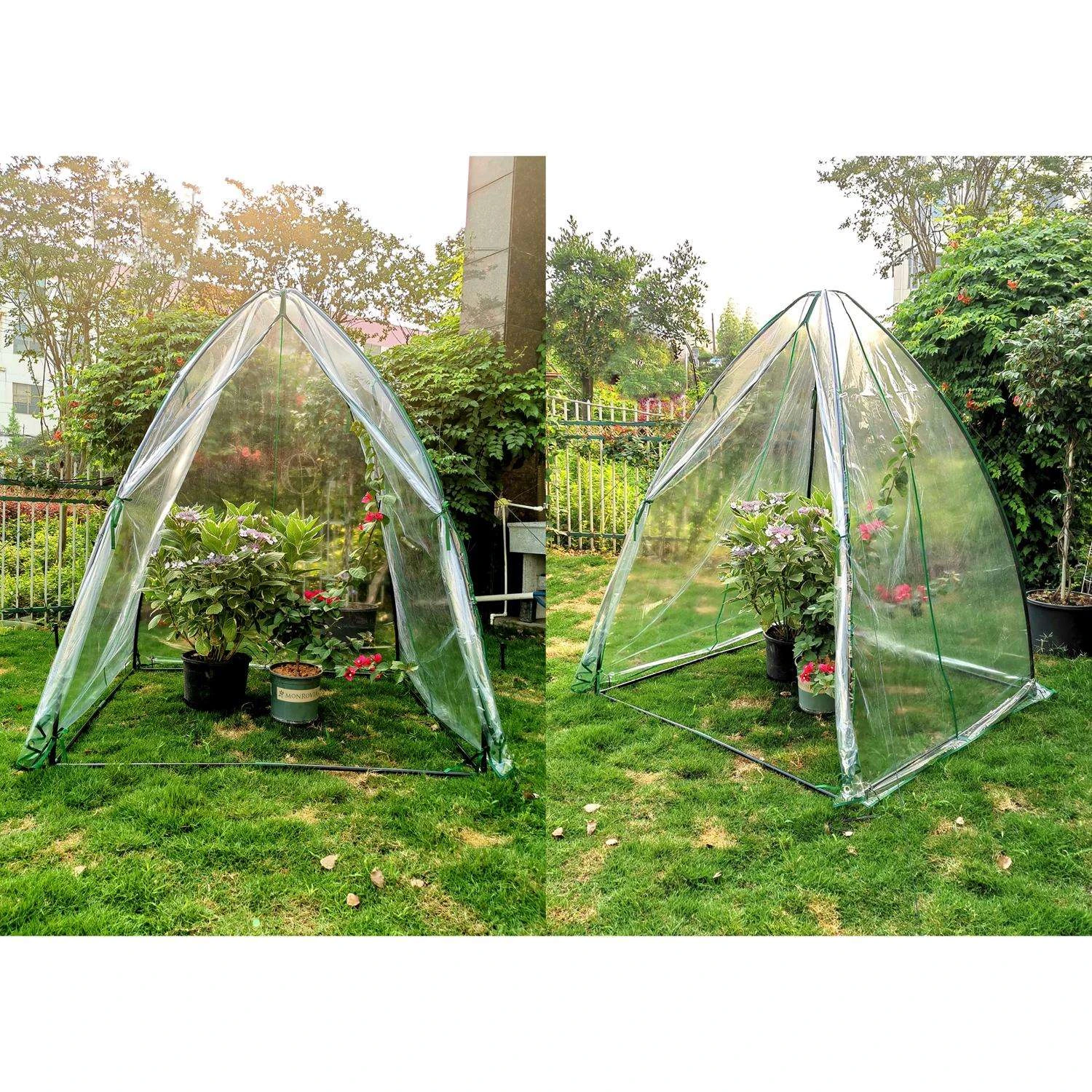 Zenport Green 70.9 In. H X 55.1 In. W Peak Style Greenhouse 3 Zenport Green 70.9 In. H X 55.1 In. W Peak Style Greenhouse