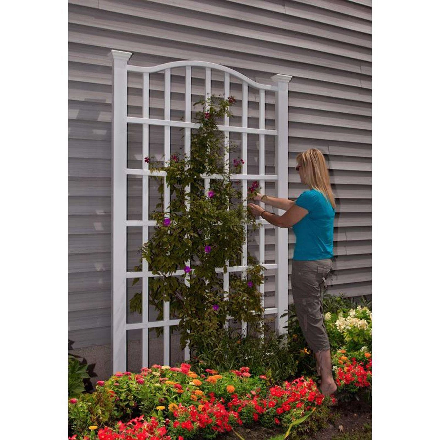 Vita Grande 96 In. H White Vinyl Garden Trellis 3 Vita Grande 96 In. H White Vinyl Garden Trellis