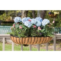 Panacea 36 In. W Steel Deck Rail Planter Black